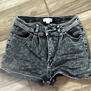 Black high wasted  distressed shorts